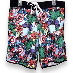 Large Marvel Swim Board Shorts *Read Description Colorful Comic Book Print